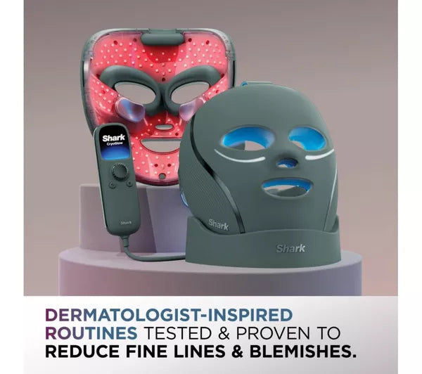 Shark FW312UKSG  CryoGlow Under Eye Cooling + LED Anti Ageing & Blemish Repair Mask  - Frosted Green