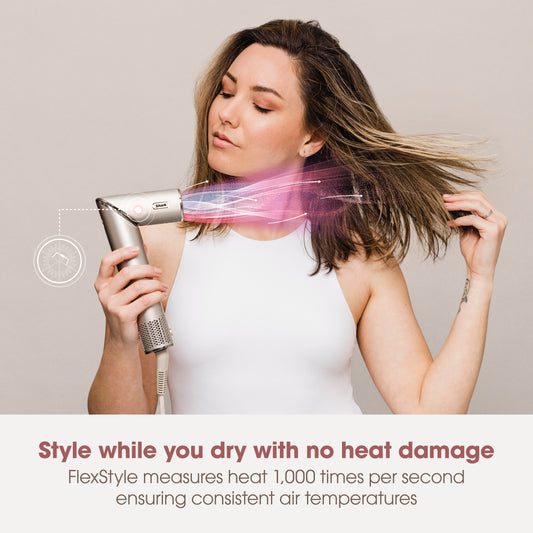 Shark HD436SLUK FlexStyle Air Styler & Hair Dryer for Straight & Wavy Hair - 4 Attachments - Stone