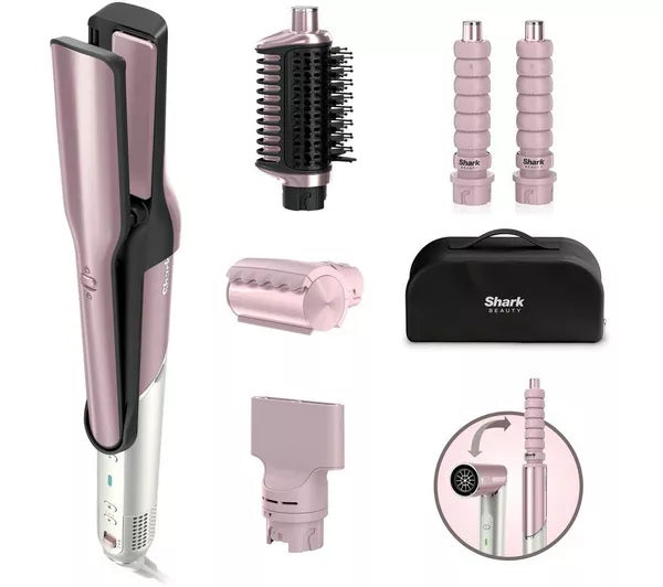 Shark HD6051SUKPK Glam Sleek Straight Waves & Curls Multi Styler - Pink