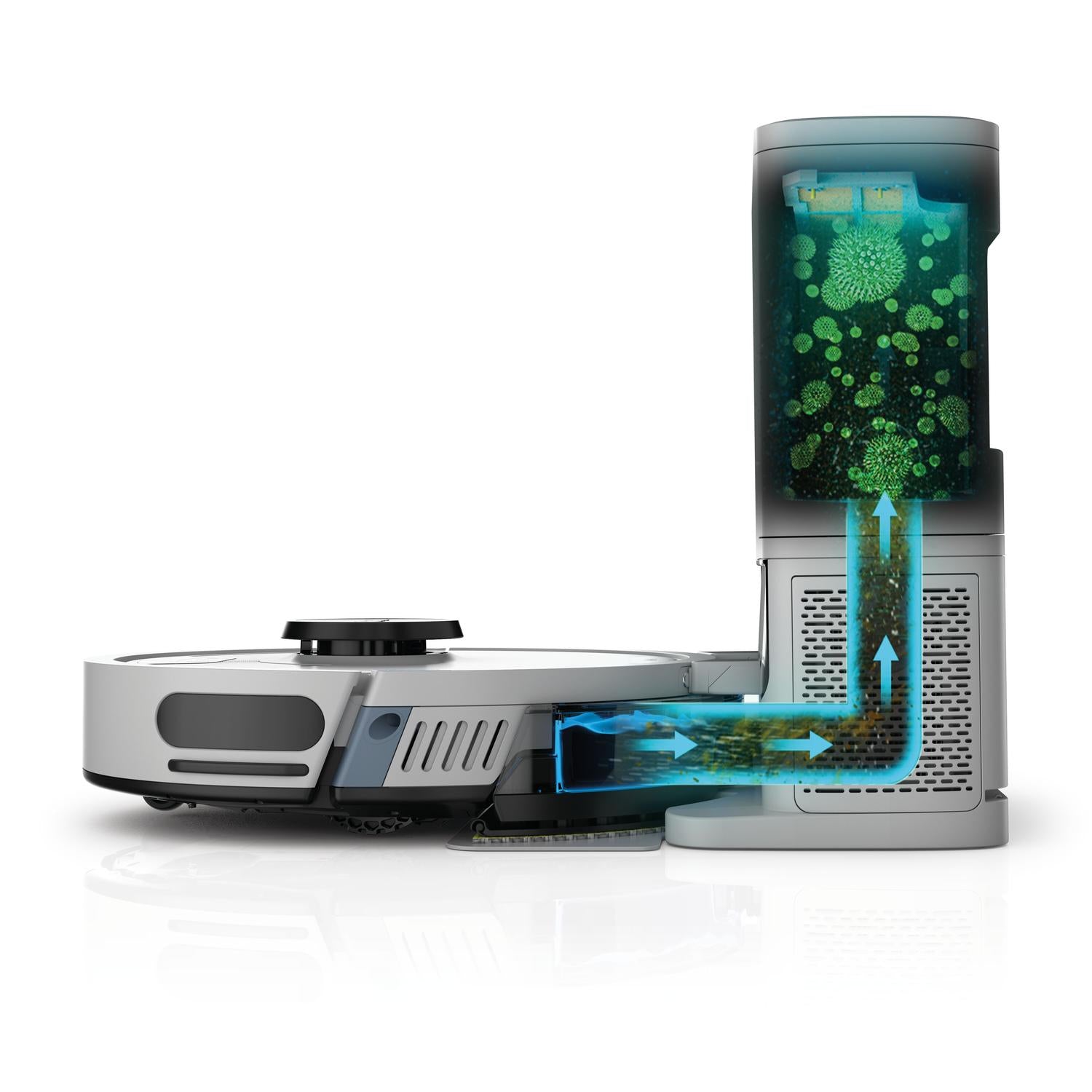 Shark RV2620WAUKWH Matrix Plus 2 in 1 Self Empty Robot Vacuum & Mop - 110 Minutes Run Time - White/Silver