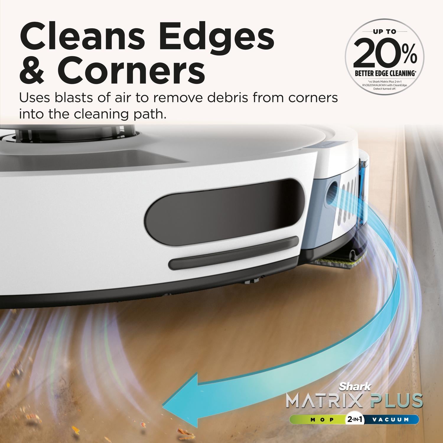 Shark RV2620WAUKWH Matrix Plus 2 in 1 Self Empty Robot Vacuum & Mop - 110 Minutes Run Time - White/Silver