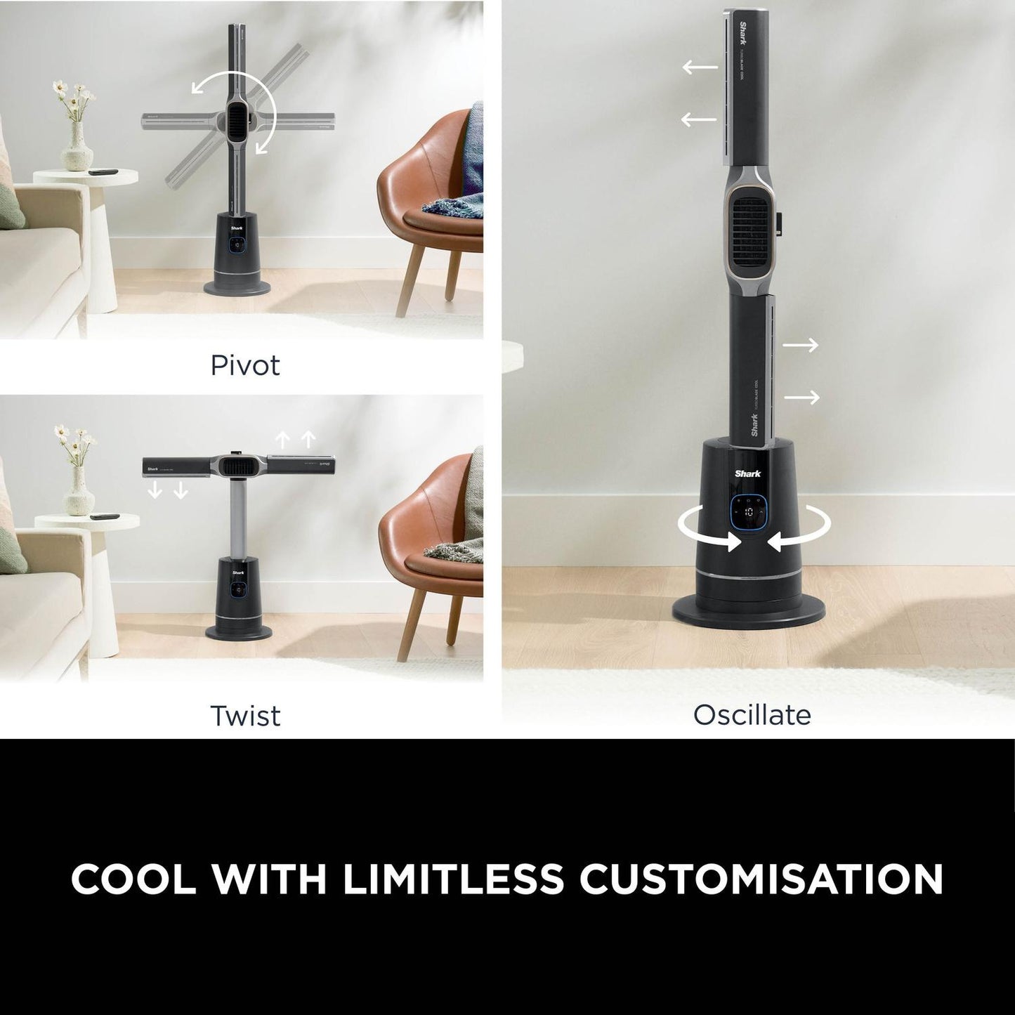 Shark TH200UK Fan & Heater - Charcoal