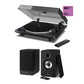 Sharp RPTT100CPSS30 Pair of Wireless Bookshelf Speakers with Automatic Bluetooth Turntable - Black