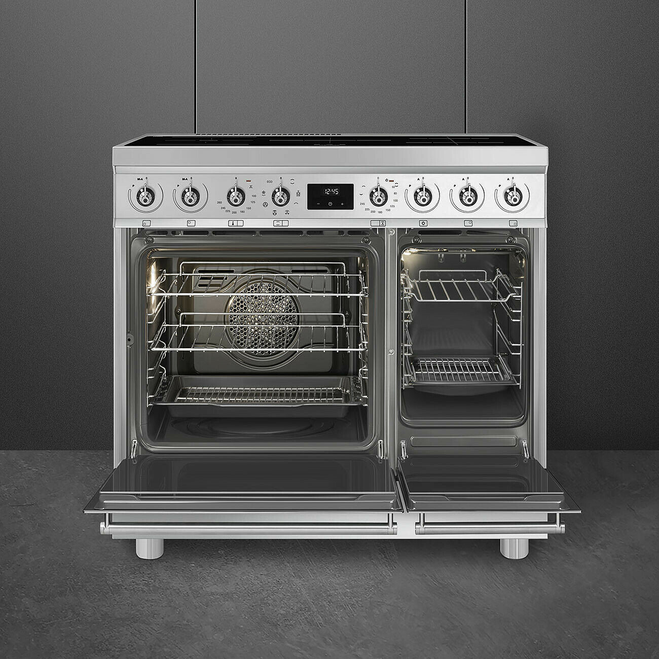 Smeg C92IMX2 81.3cm Electric Rangecooker with Double Oven and Induction Hob - Stainless steel