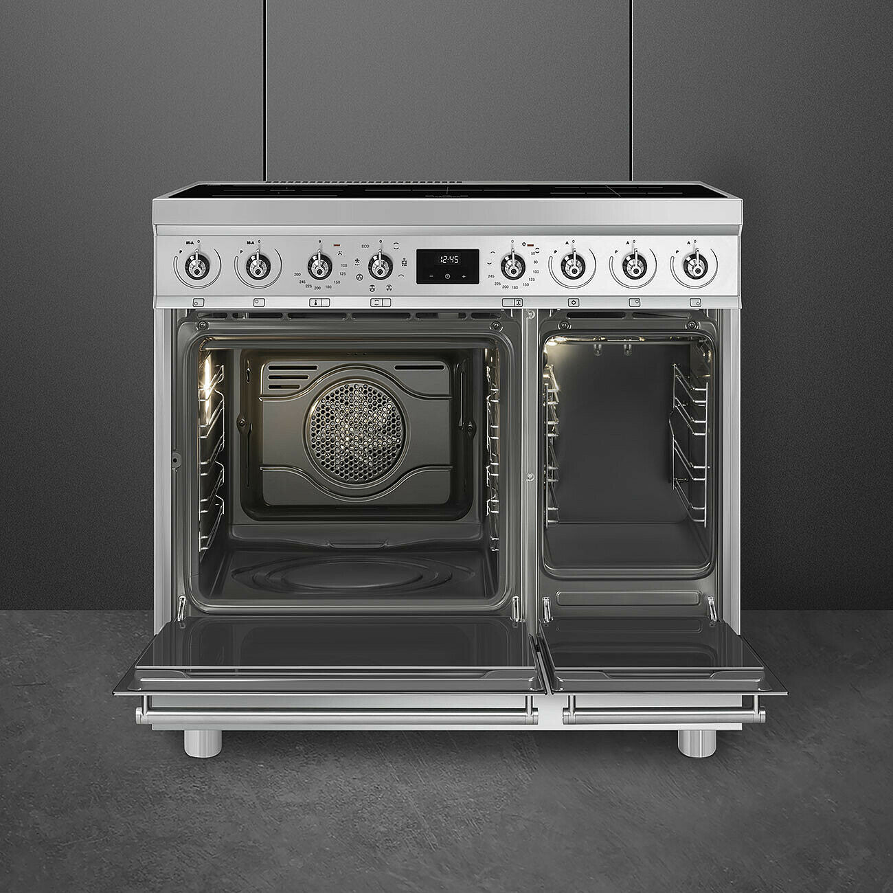 Smeg C92IMX2 81.3cm Electric Rangecooker with Double Oven and Induction Hob - Stainless steel