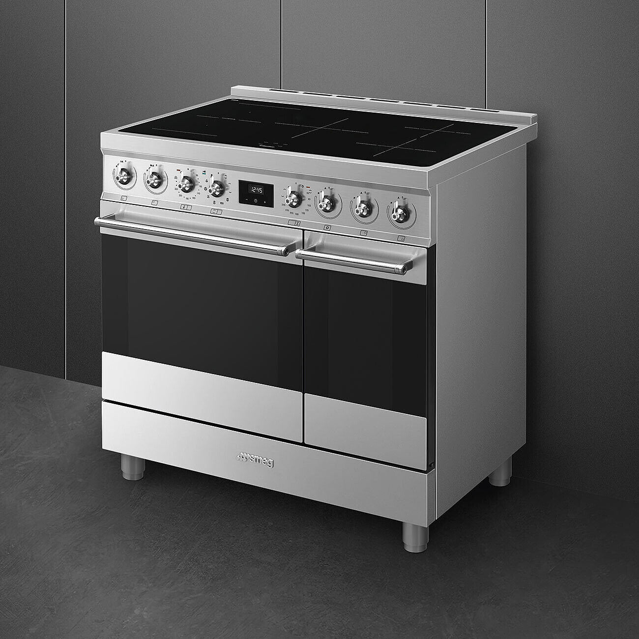 Smeg C92IPX2 85.3cm Electric Rangecooker with Double Oven and Induction Hob - Stainless steel