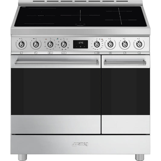 Smeg C92IPX2 85.3cm Electric Rangecooker with Double Oven and Induction Hob - Stainless steel