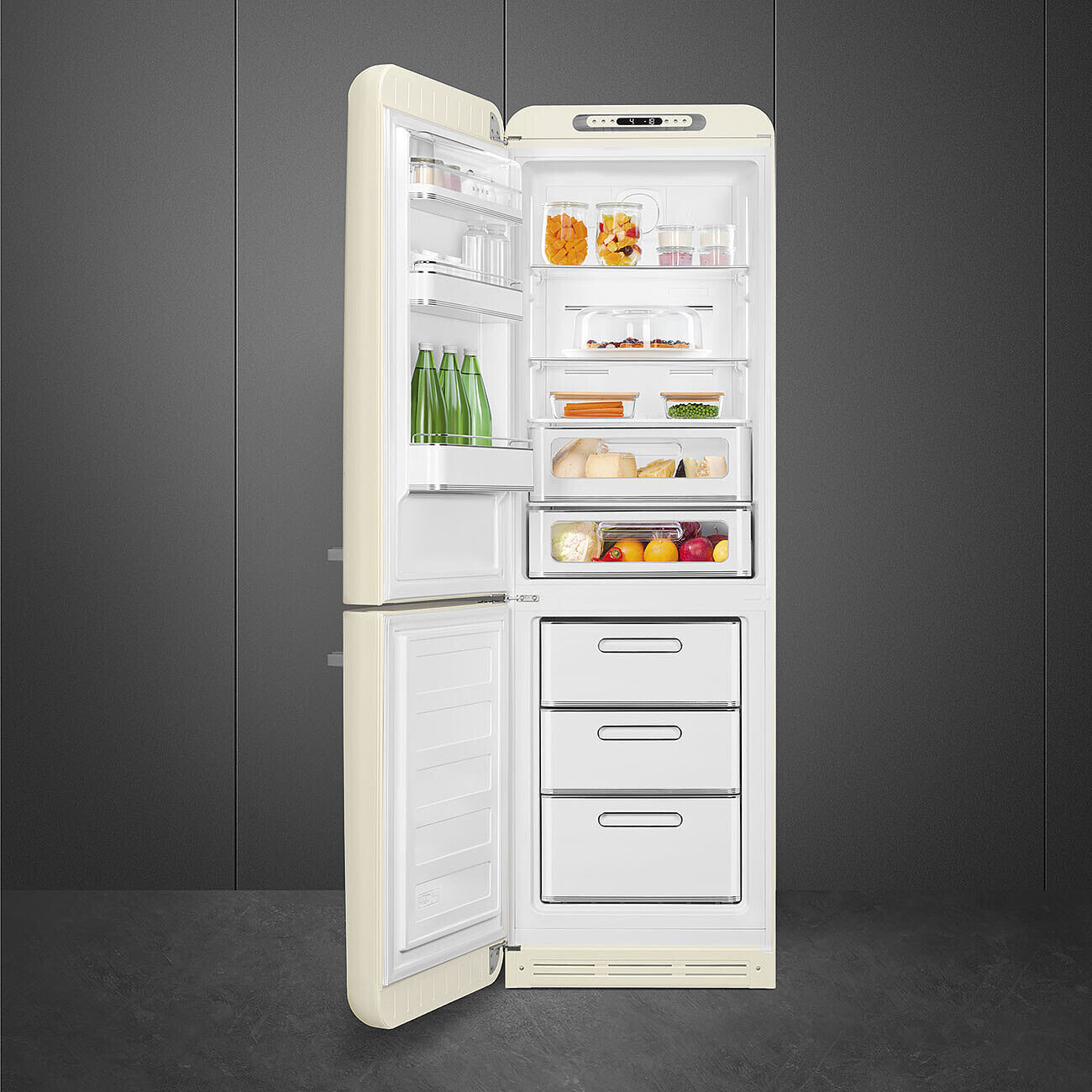 Smeg FAB32LCR6UK 60.1cm 70/30 Fridge Freezer - Cream