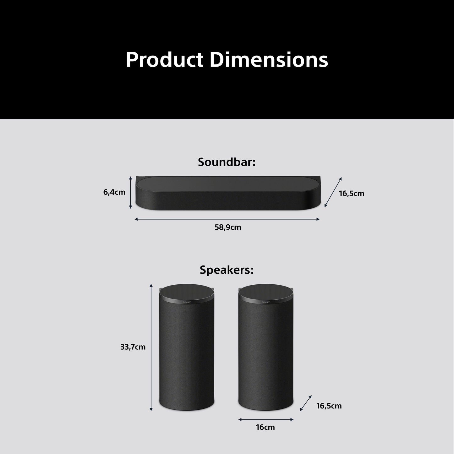 Sony BRAVIA 5.1ch - 7.1chBRAVIA Theatre Trio + SR Surround Sound by Dolby Atmos® - Black