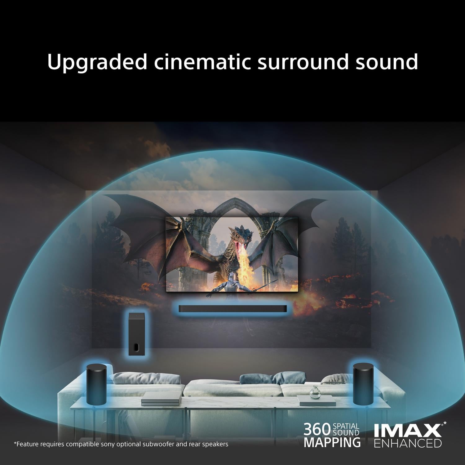 Sony SARS9.CEJ BRAVIA Theatre Rear 9 Wireless 180W Rear Speakers - Black