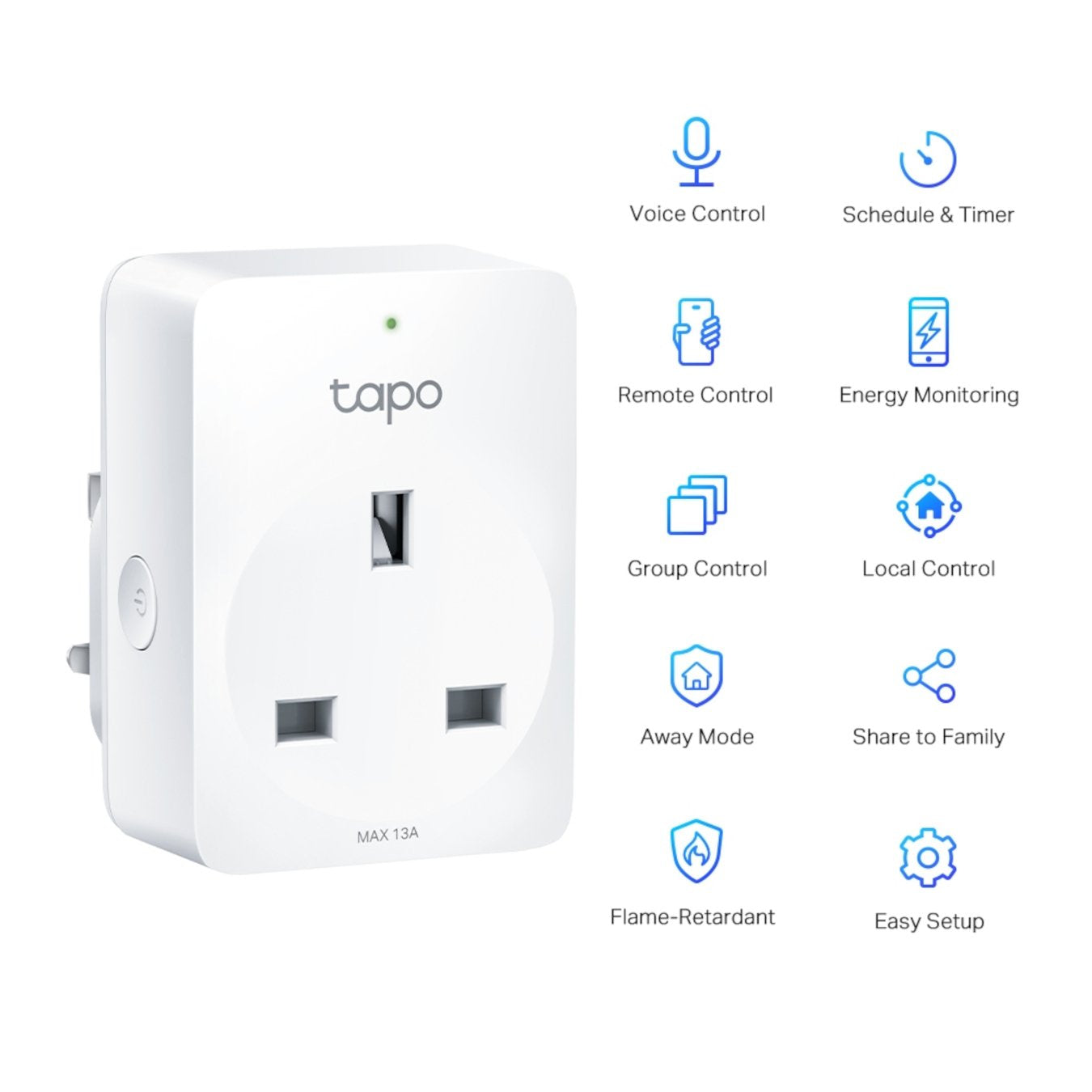 TP-Link TAPOP110 Energy Monitoring Mini Smart Wi-Fi Plug - White