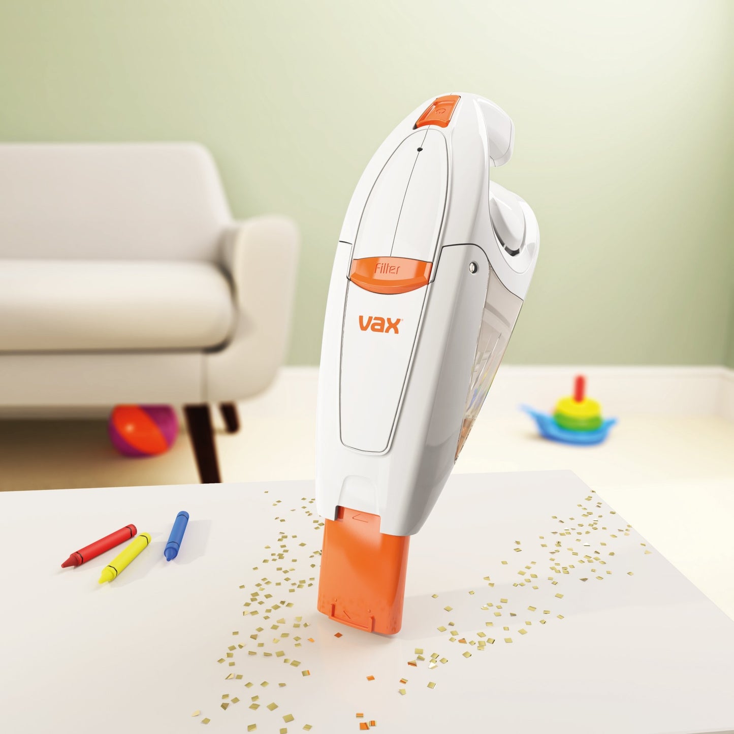 Vax H85-GA-B10 Gator 10.8v Hand Held Cleaner - 15 Minutes Run Time - White & Orange