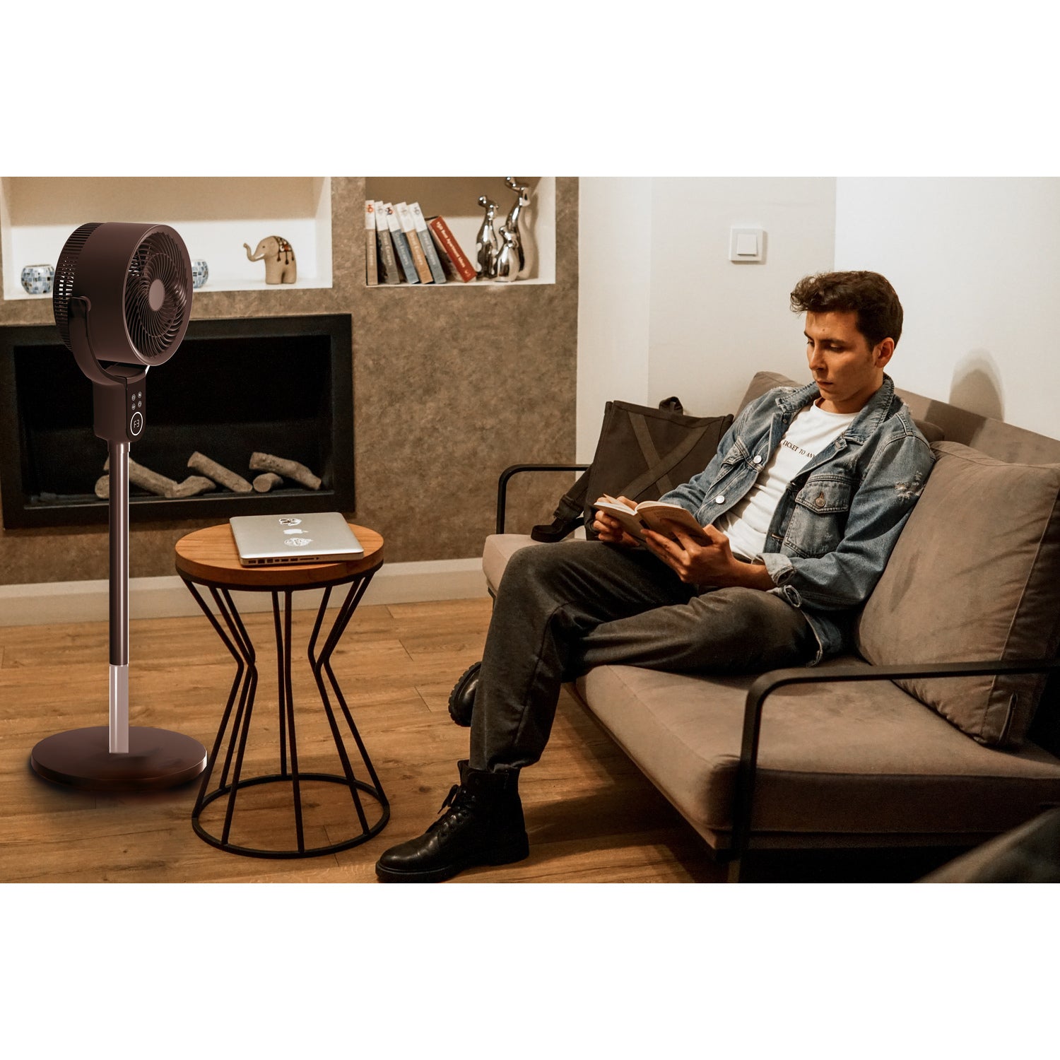 Vybra VS001-OFG Dual Height Tilt & Swing Oscillating Fan - Graphite