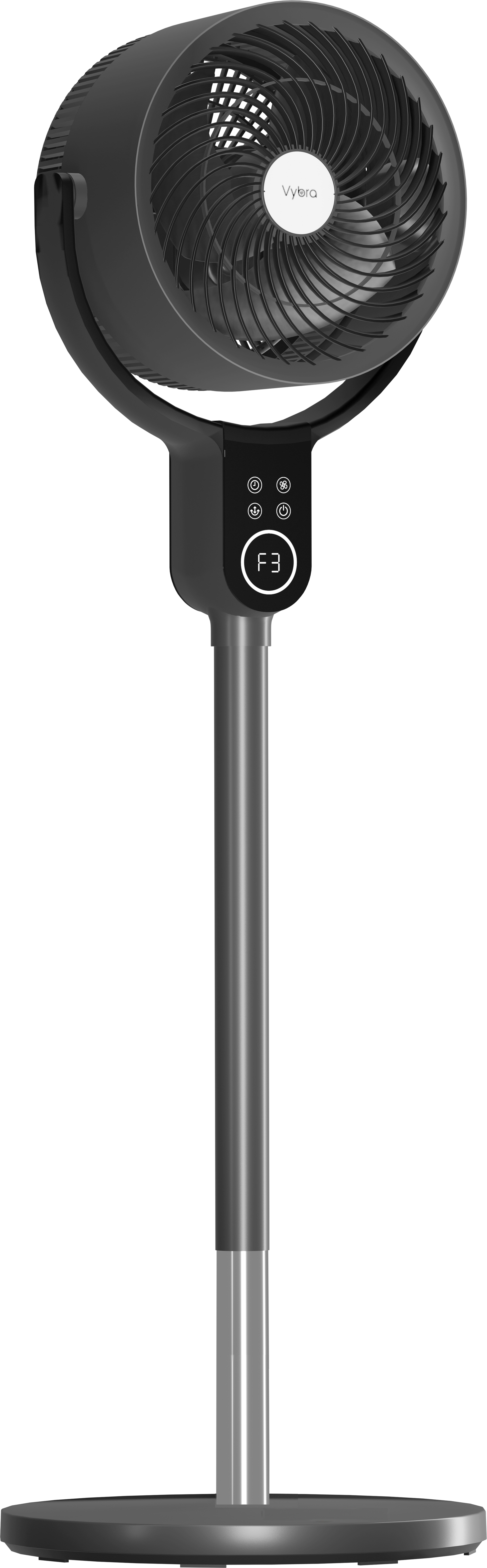 Vybra VS001-OFG Dual Height Tilt & Swing Oscillating Fan - Graphite